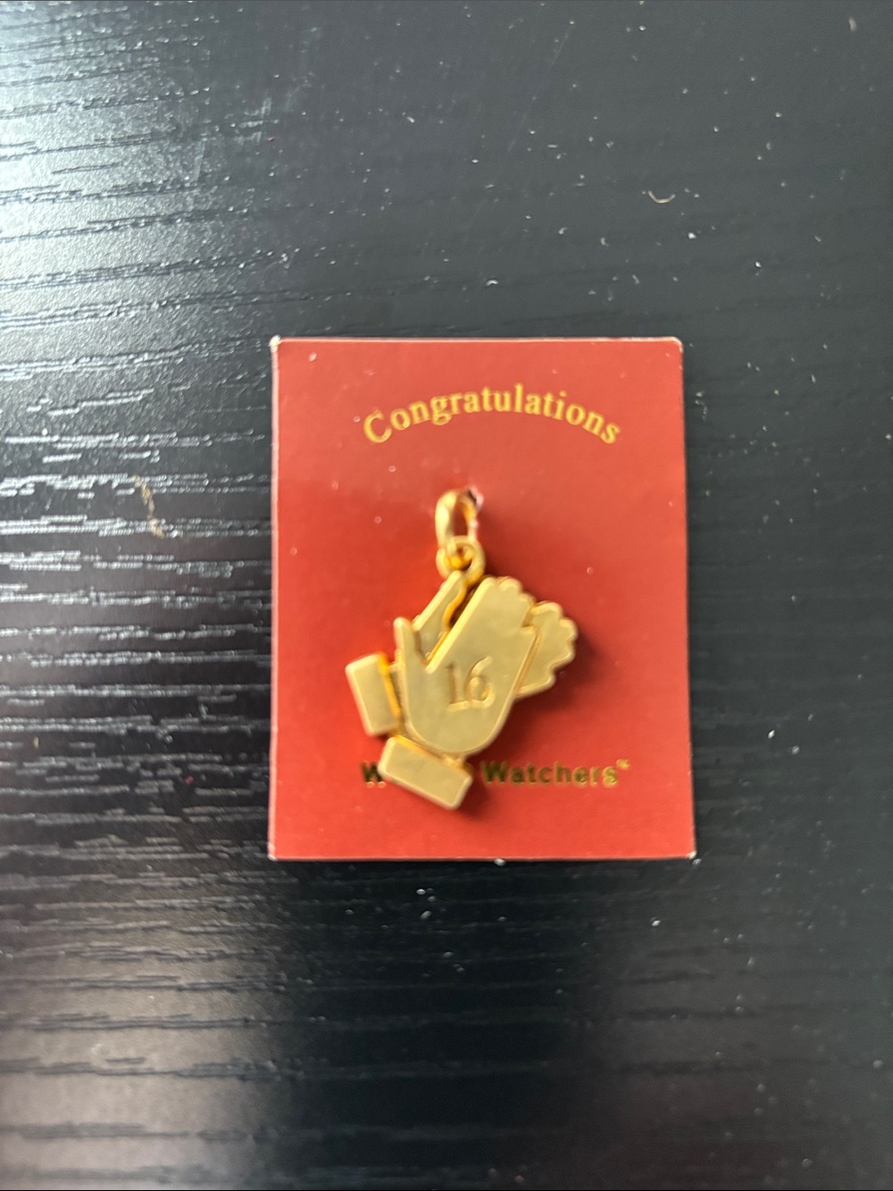 Weight Watchers Gold Hand Charm - Congratulations